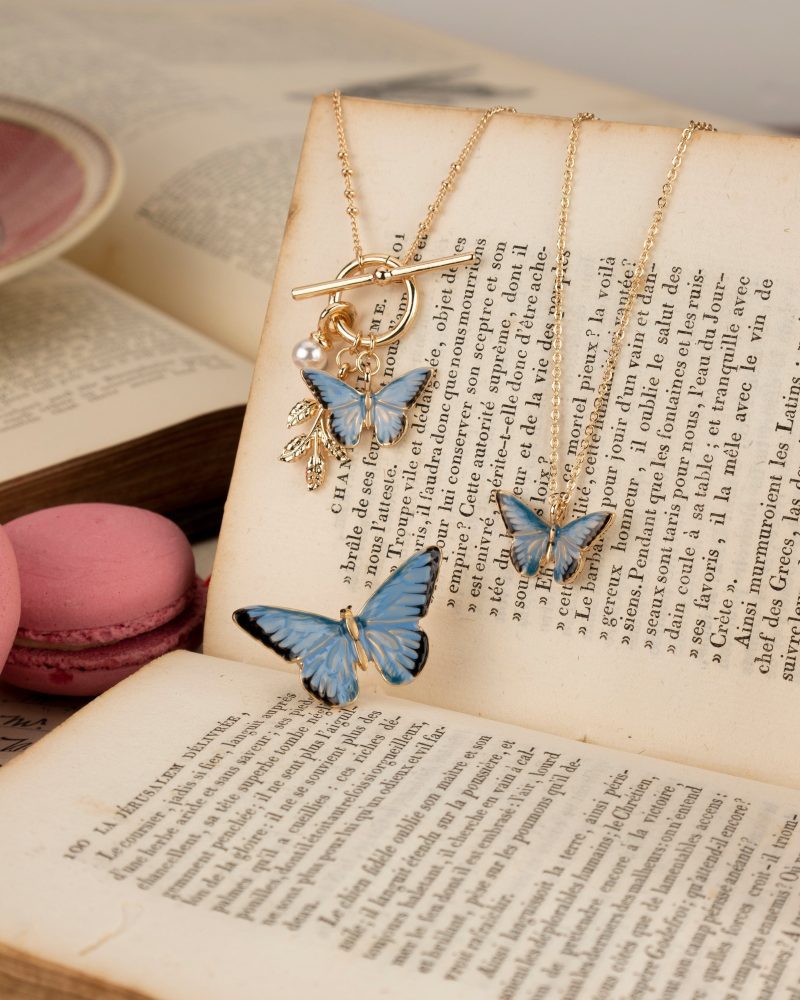 FableEnglandEnamelBlueButterflyNecklace